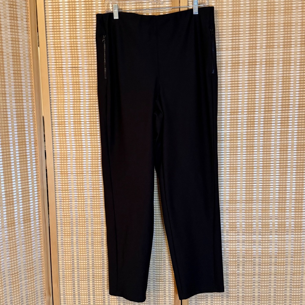 HFX Black Performance Straight Leg Pants Zipper Pockets Womens‎ XL
